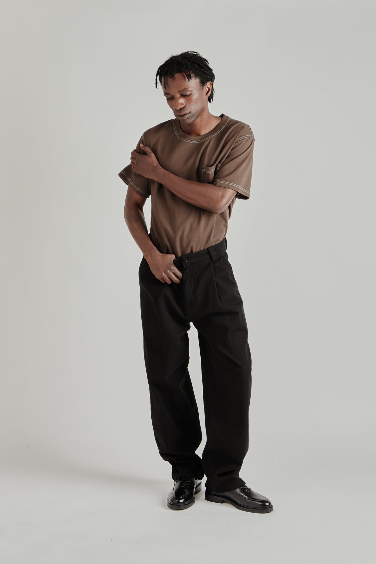 Fairly Normal FW26 Big Pants Black-Shirt Brown0482