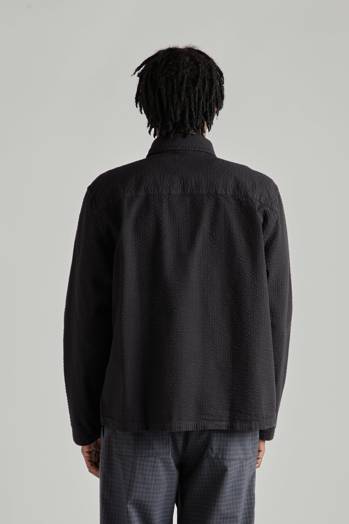 Box Shirt - Seersucker Black