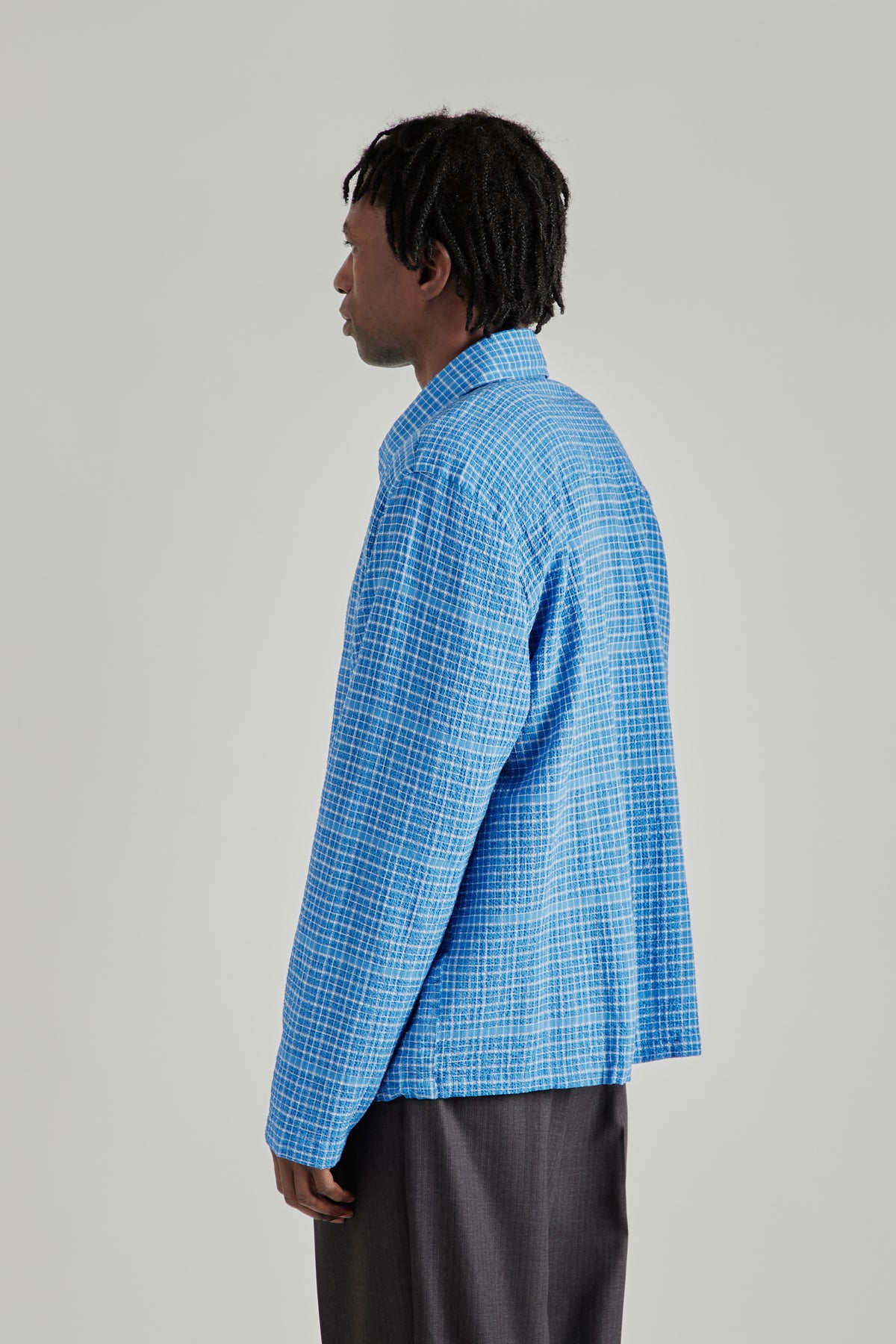 Box Shirt - Seersucker Royal Blue