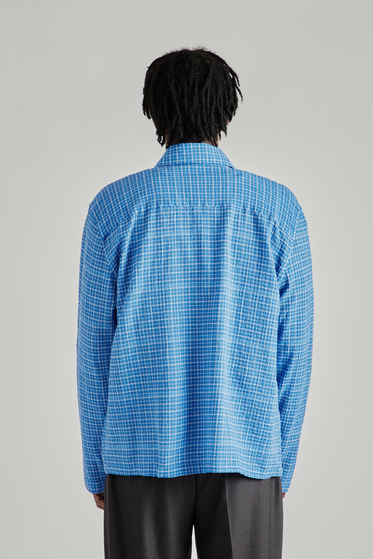 Box Shirt - Seersucker Royal Blue