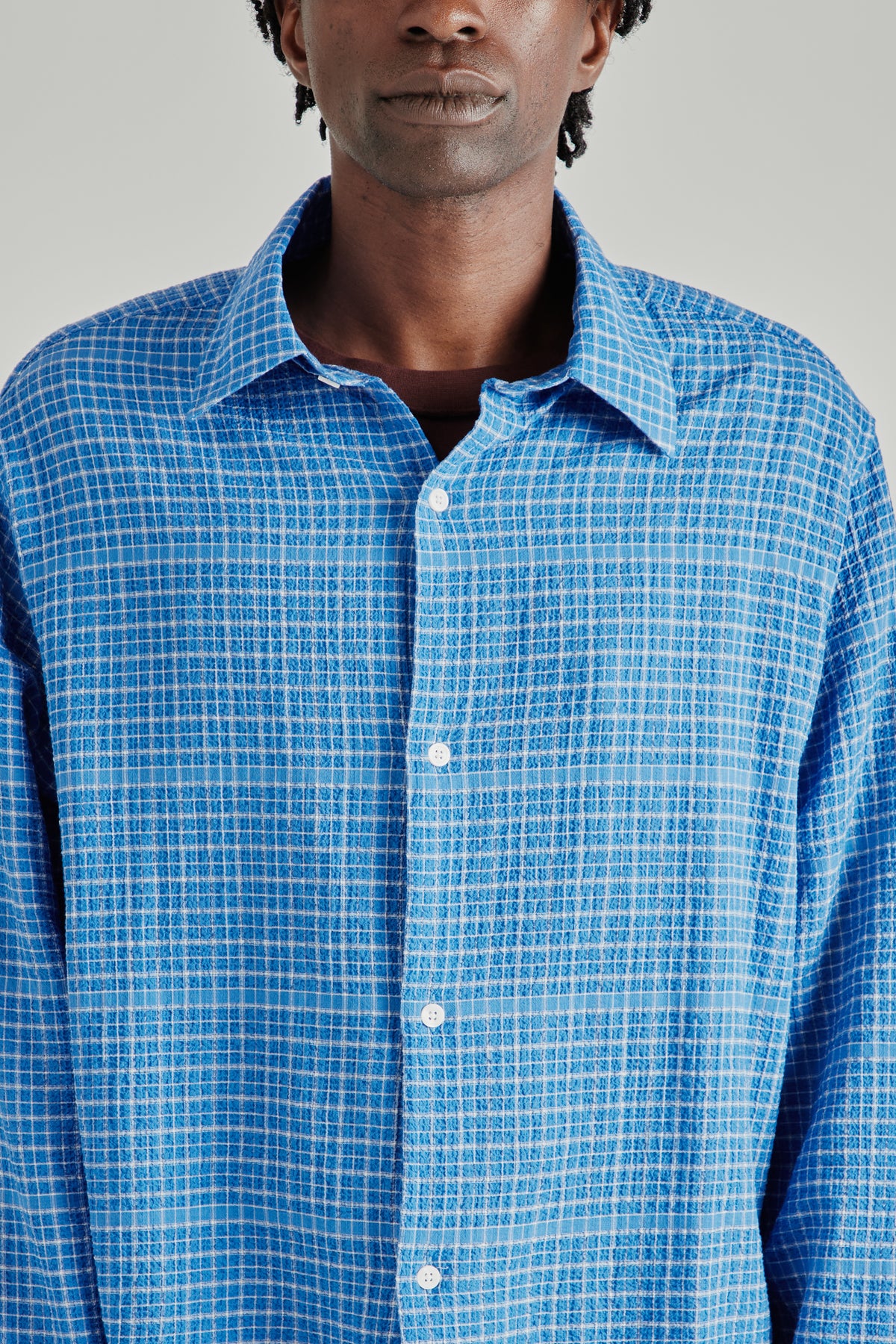Box Shirt - Seersucker Royal Blue