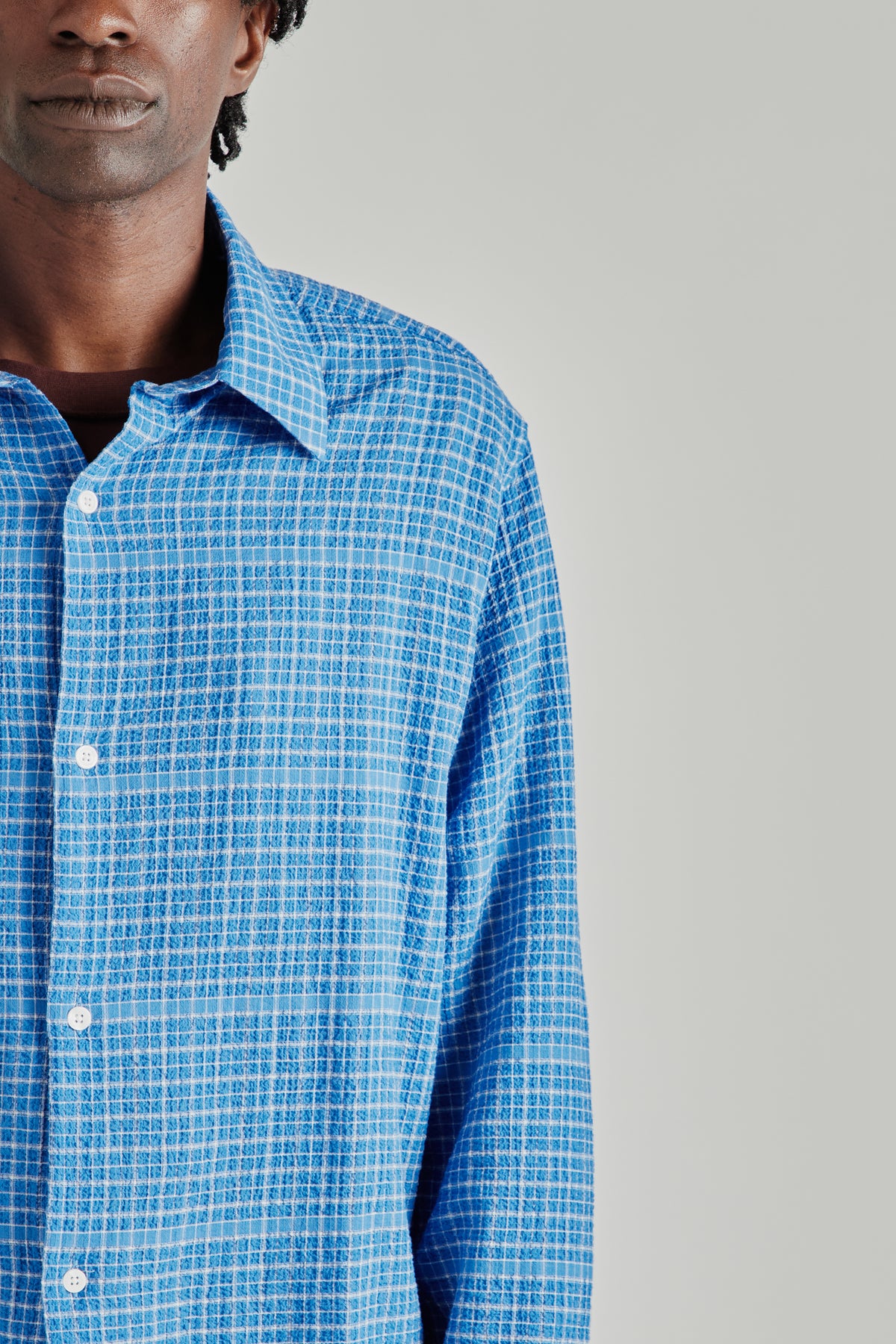 Box Shirt - Seersucker Royal Blue