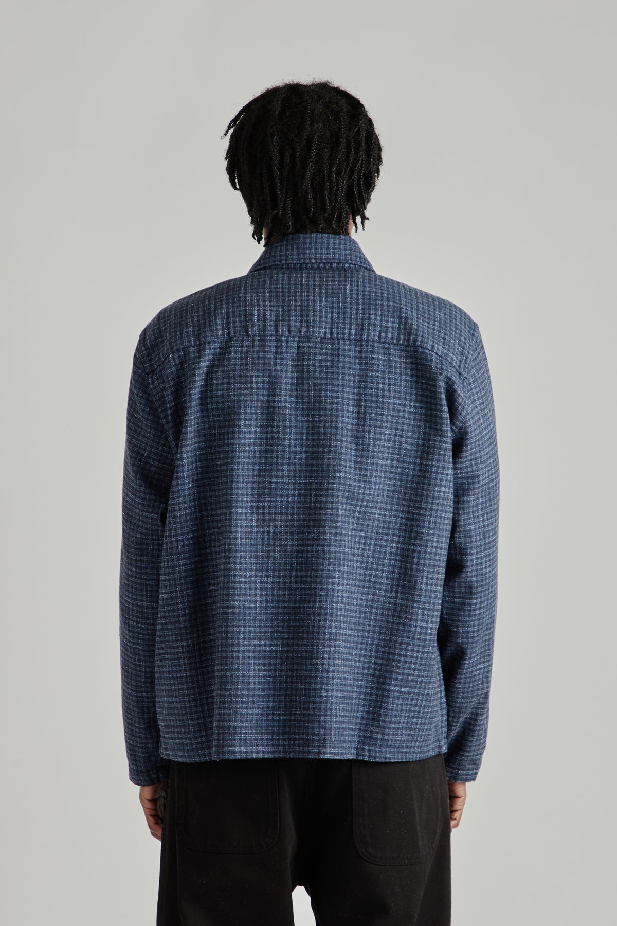 Box Shirt - Wool Checkered Blue