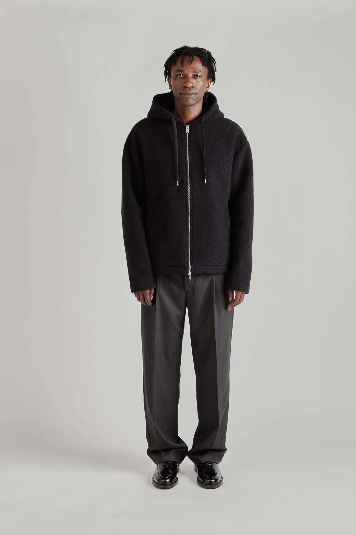 Full-Zip Hoodie - Brushed Black