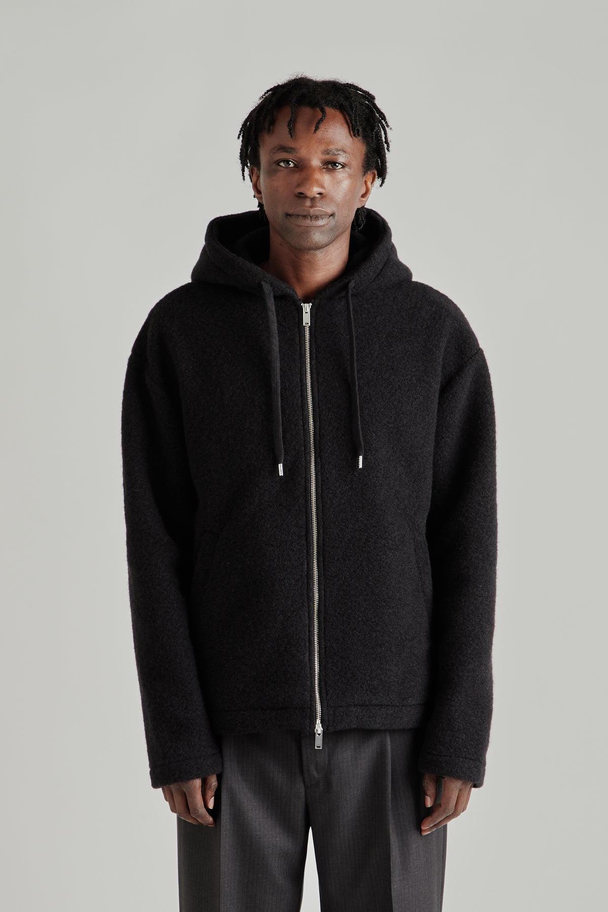 Full-Zip Hoodie - Brushed Black
