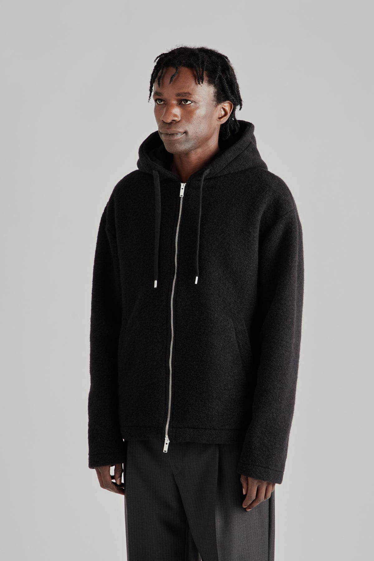 Full-Zip Hoodie - Brushed Black