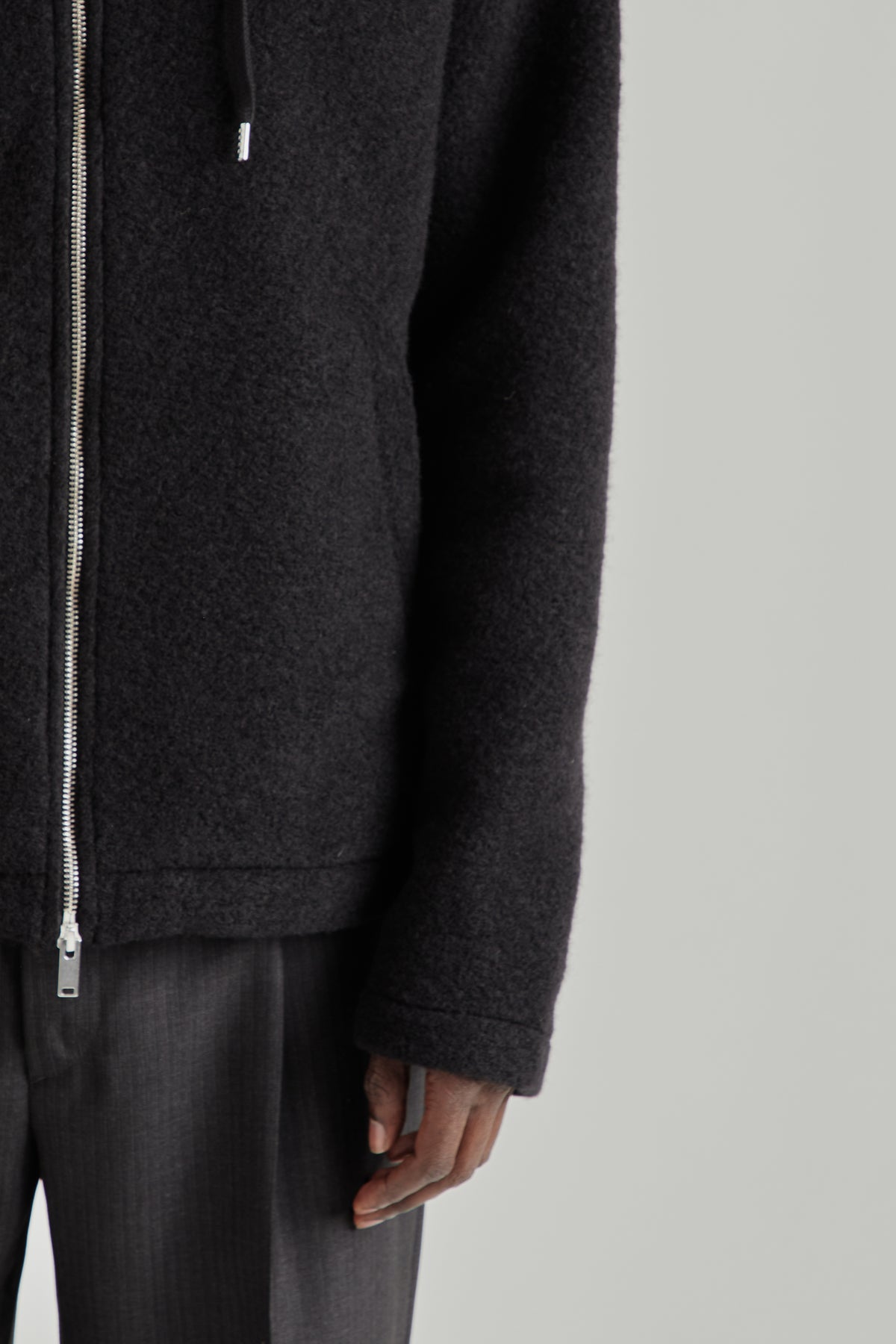 Full-Zip Hoodie - Brushed Black