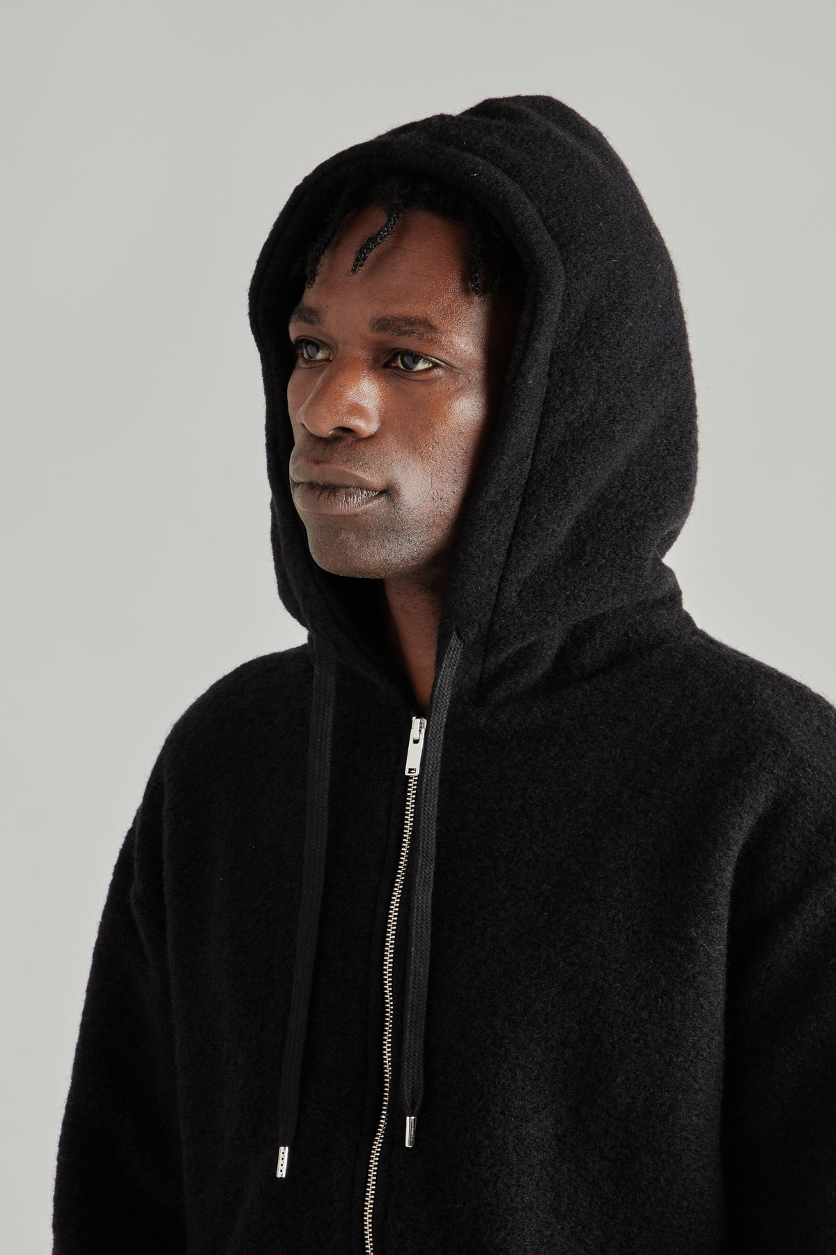Full-Zip Hoodie - Brushed Black