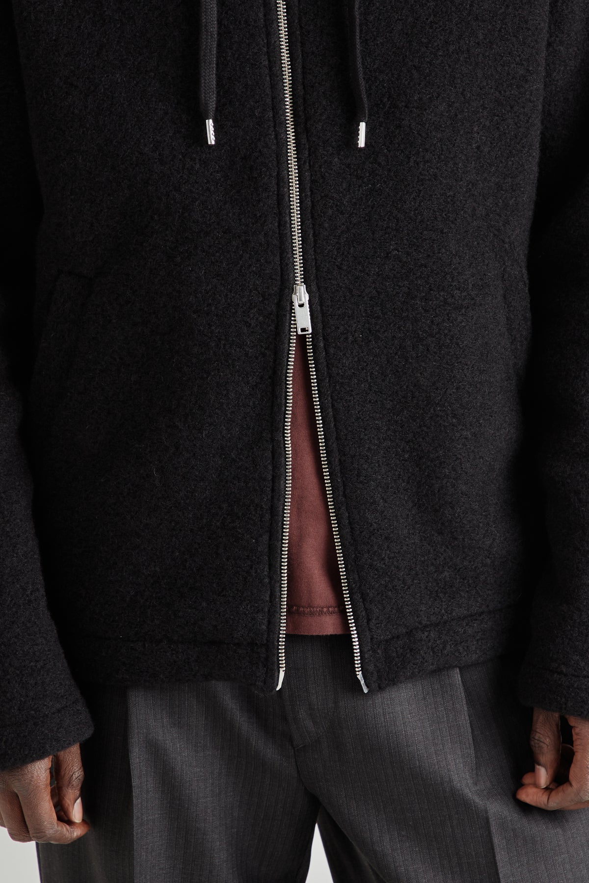 Full-Zip Hoodie - Brushed Black