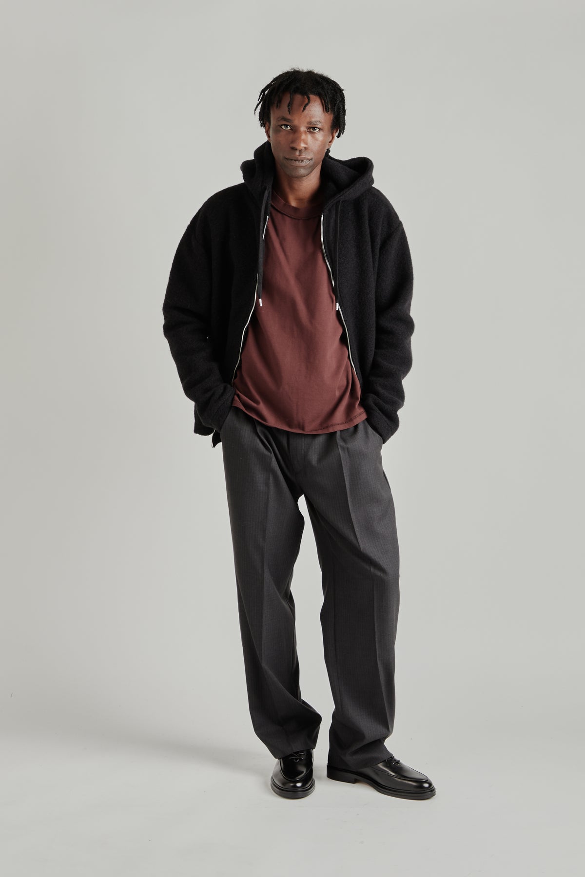 Full-Zip Hoodie - Brushed Black