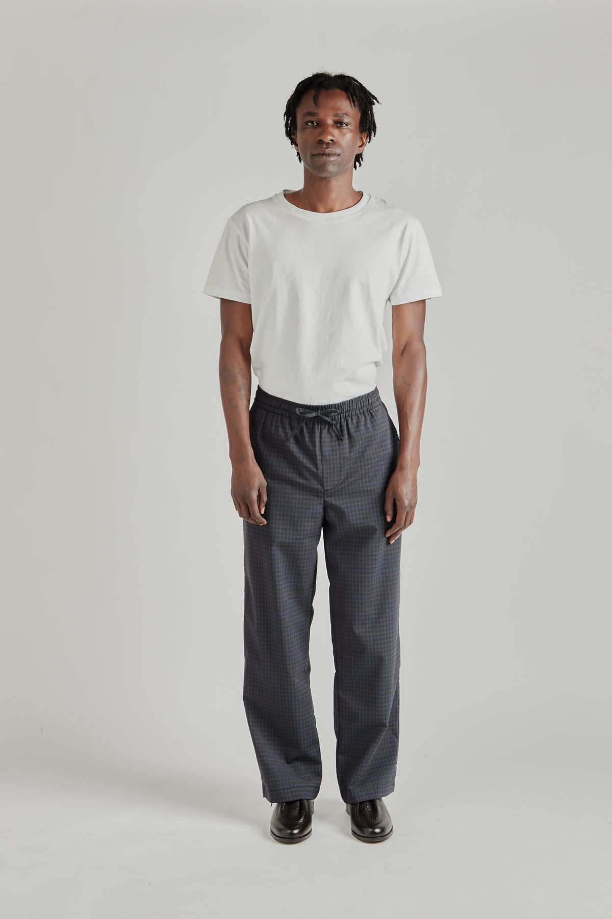 Lounge Pants - Wool Plaid Blue