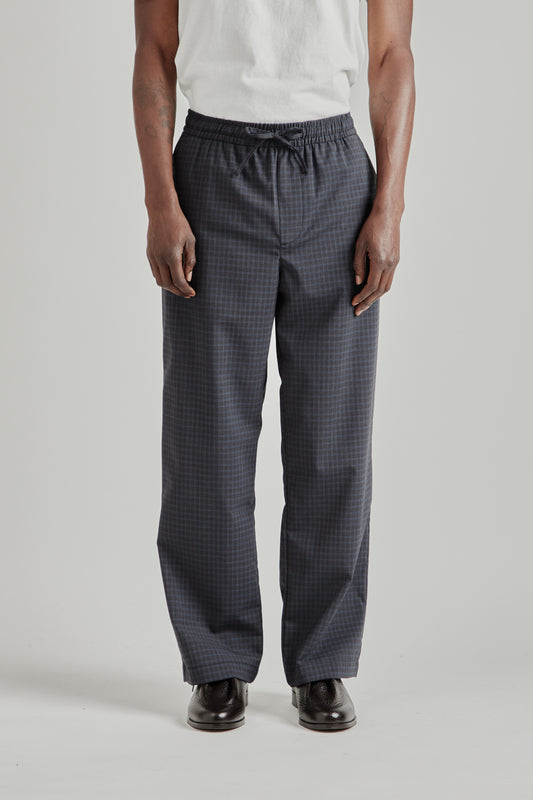 Lounge Pants - Wool Plaid Blue