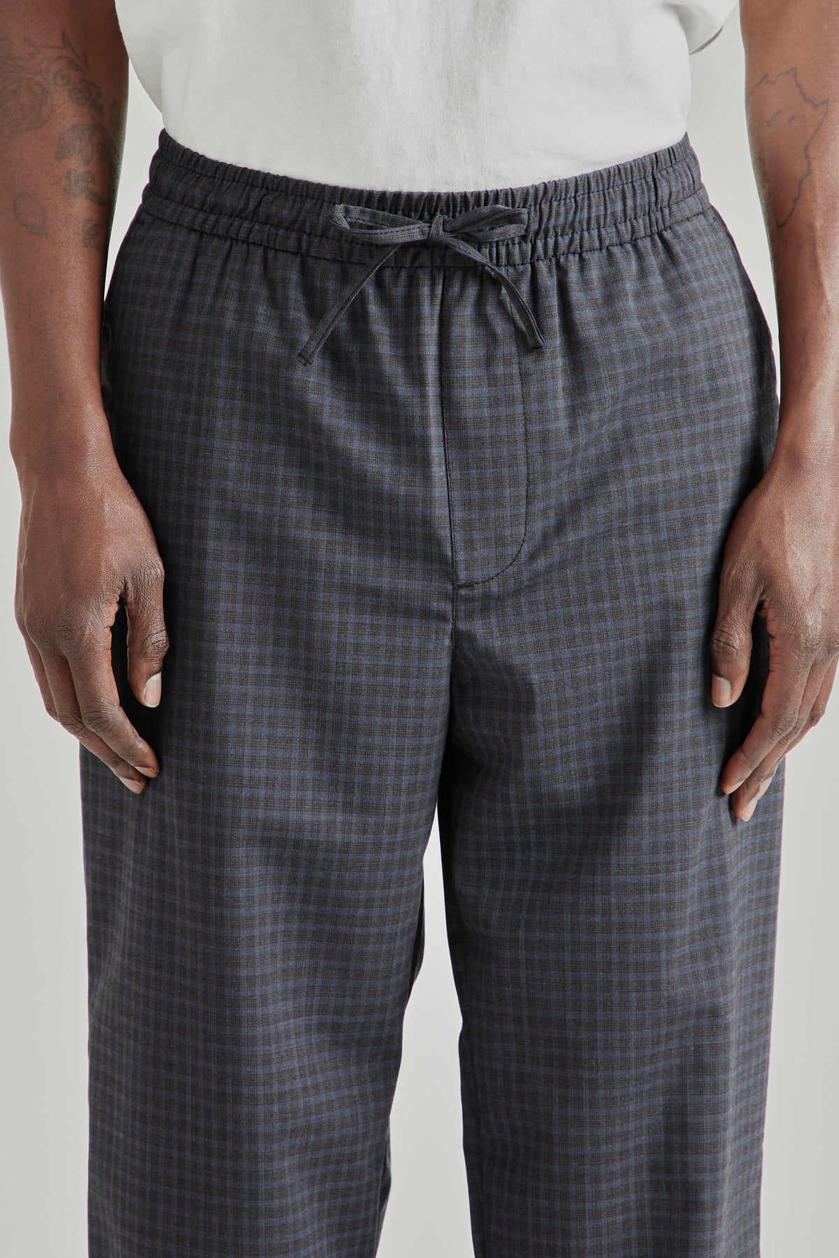 Lounge Pants - Wool Plaid Blue