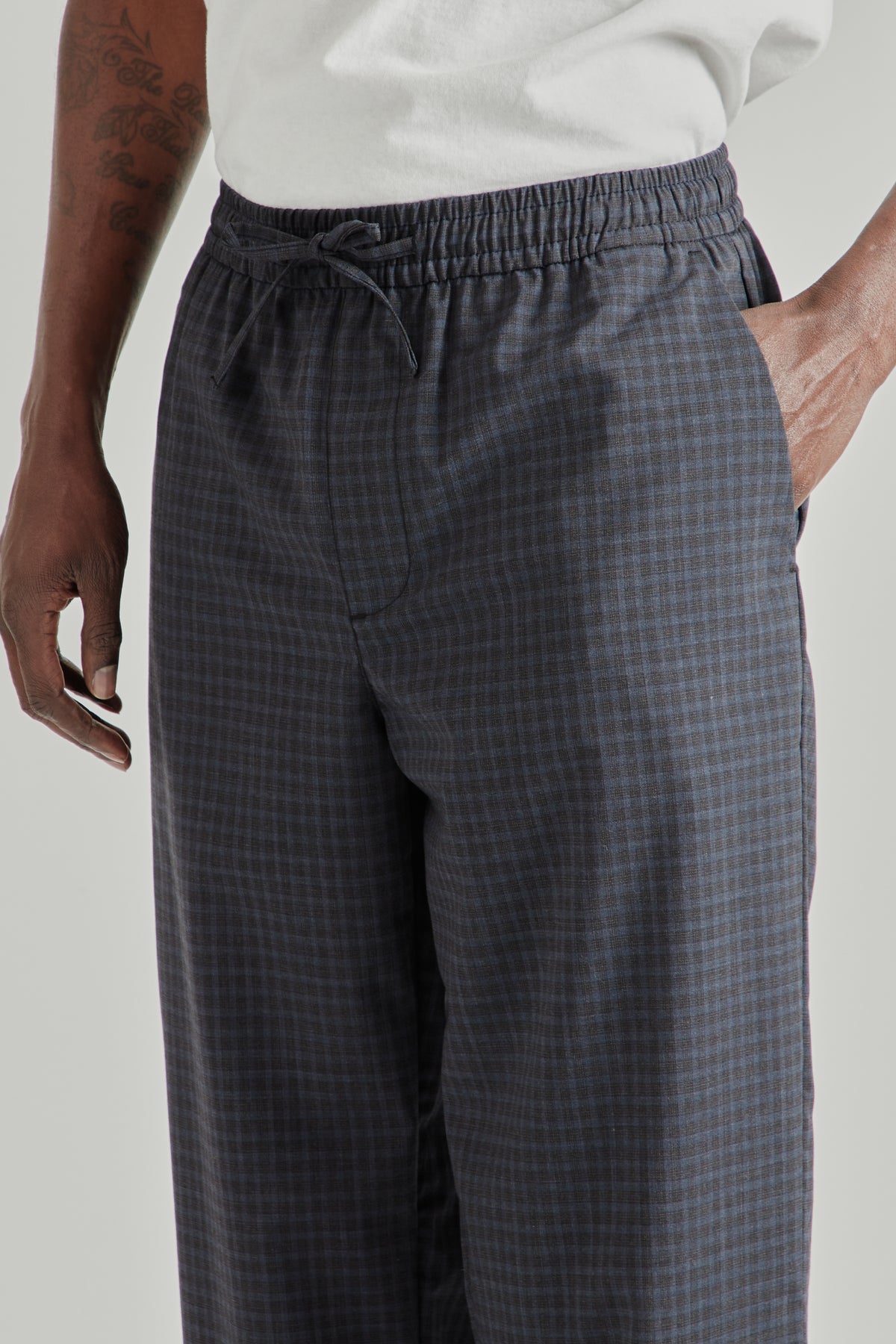 Lounge Pants - Wool Plaid Blue
