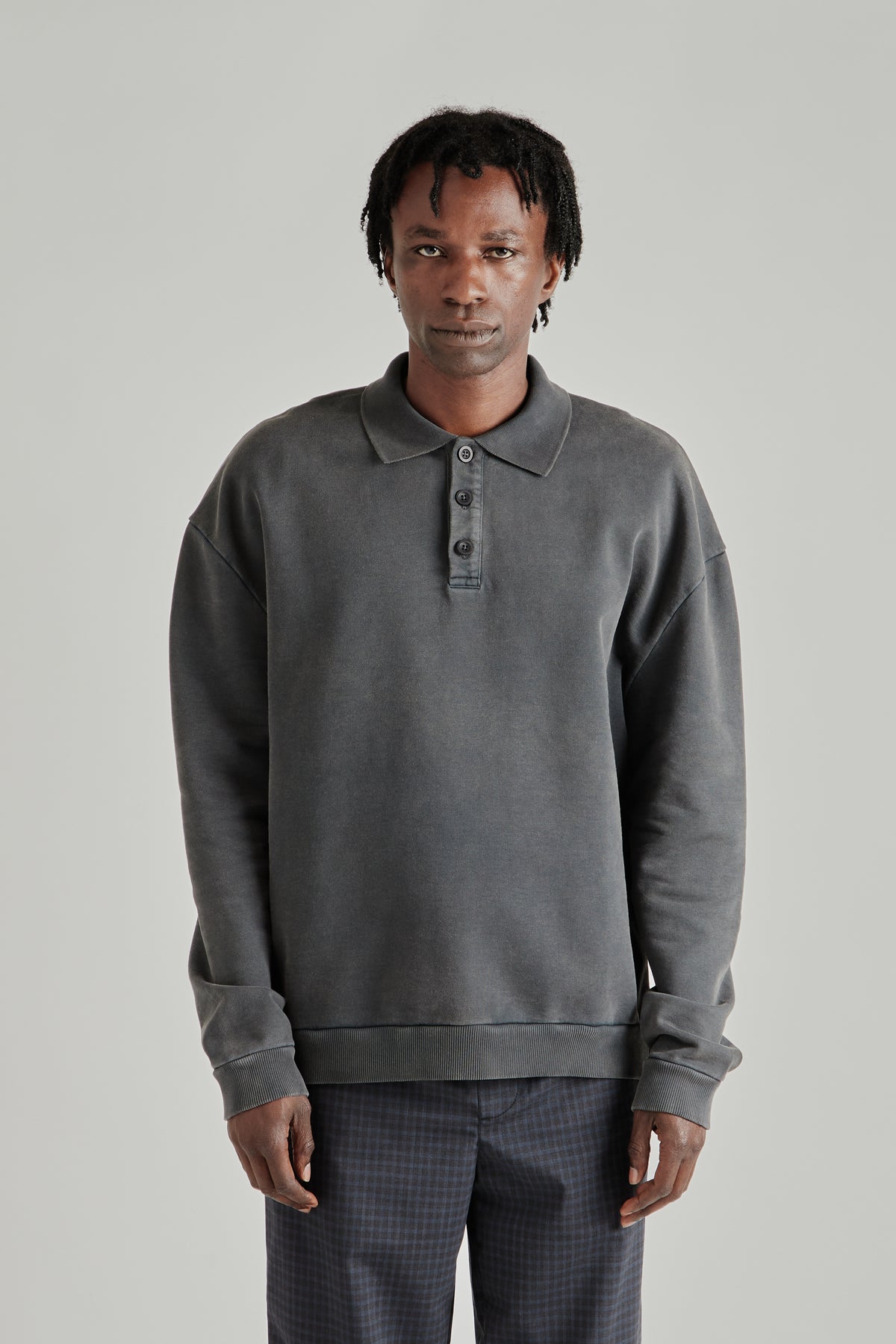 Polo Pullover - Washed Black