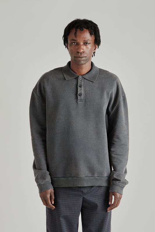 Fairly Normal FW26 Polo Pullover Washed Black0571