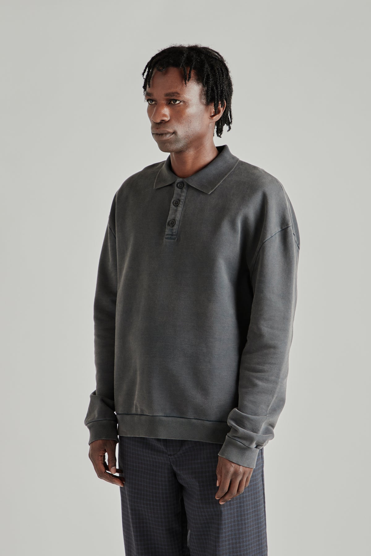 Polo Pullover - Washed Black
