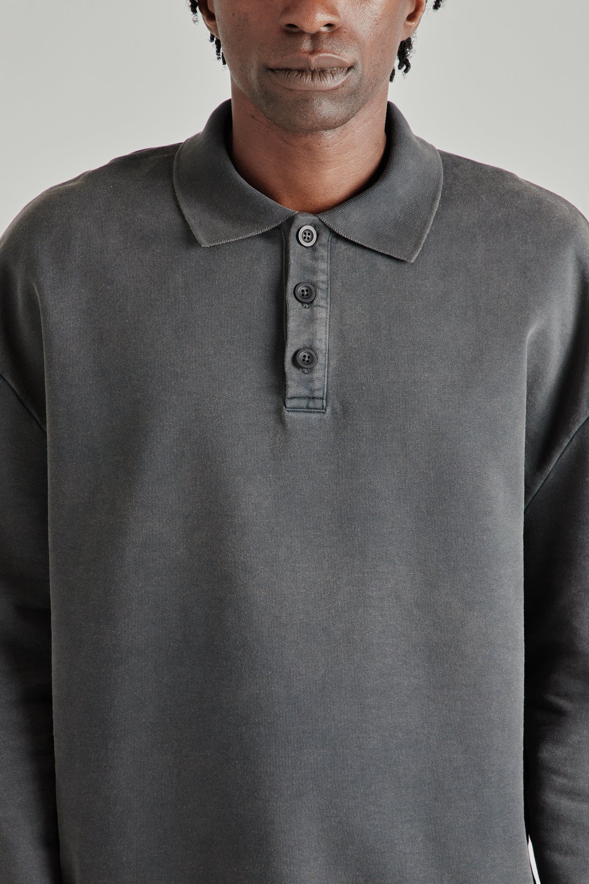 Polo Pullover - Washed Black