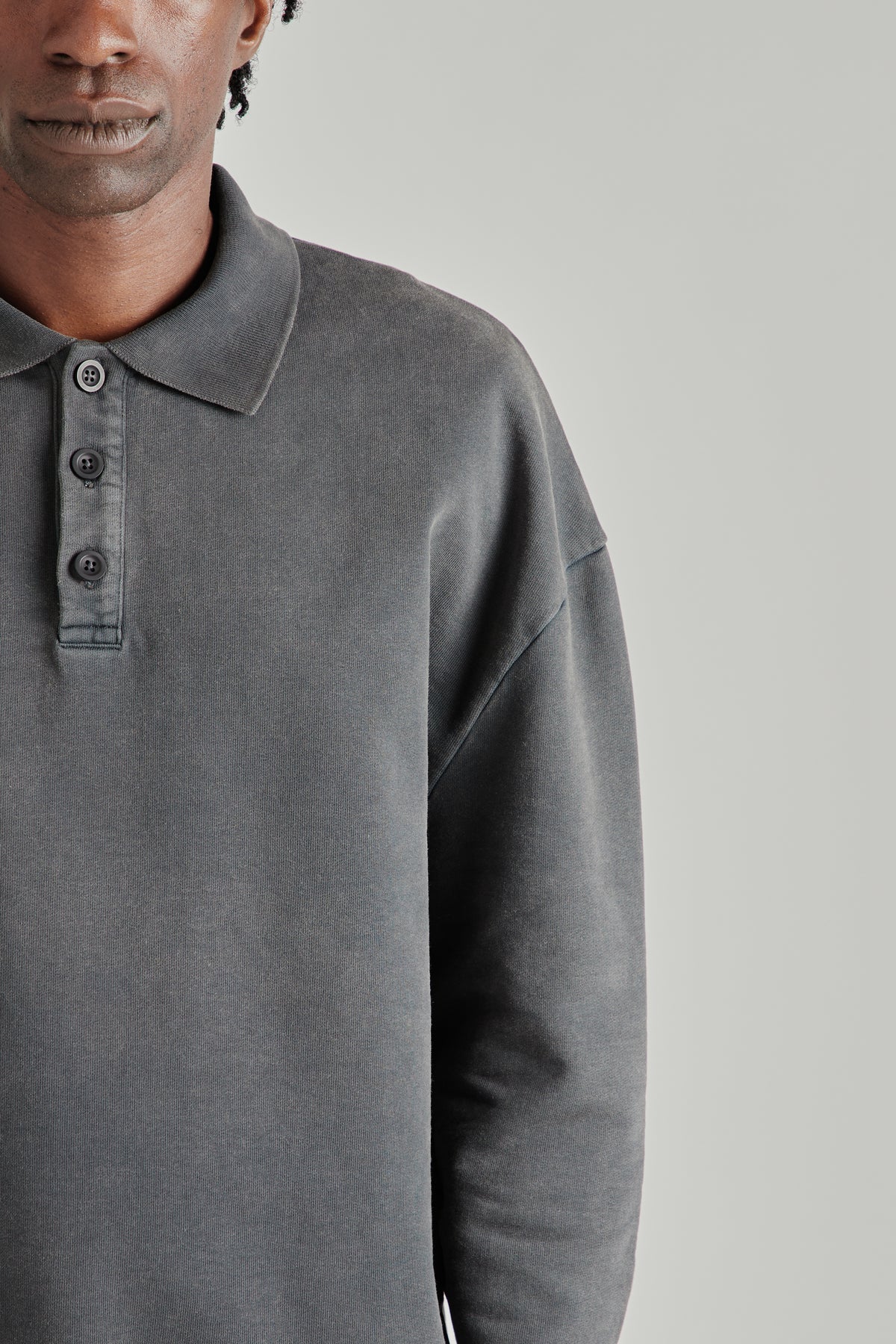Polo Pullover - Washed Black