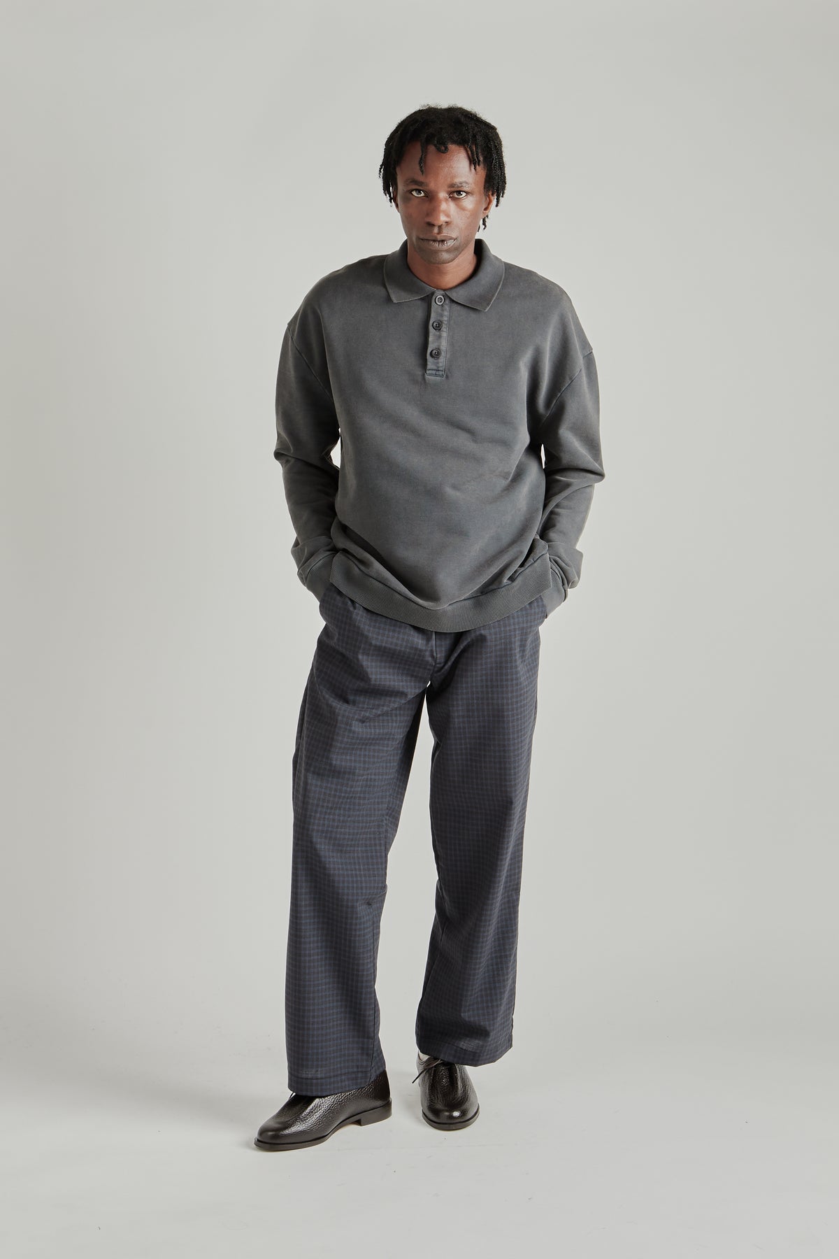 Polo Pullover - Washed Black
