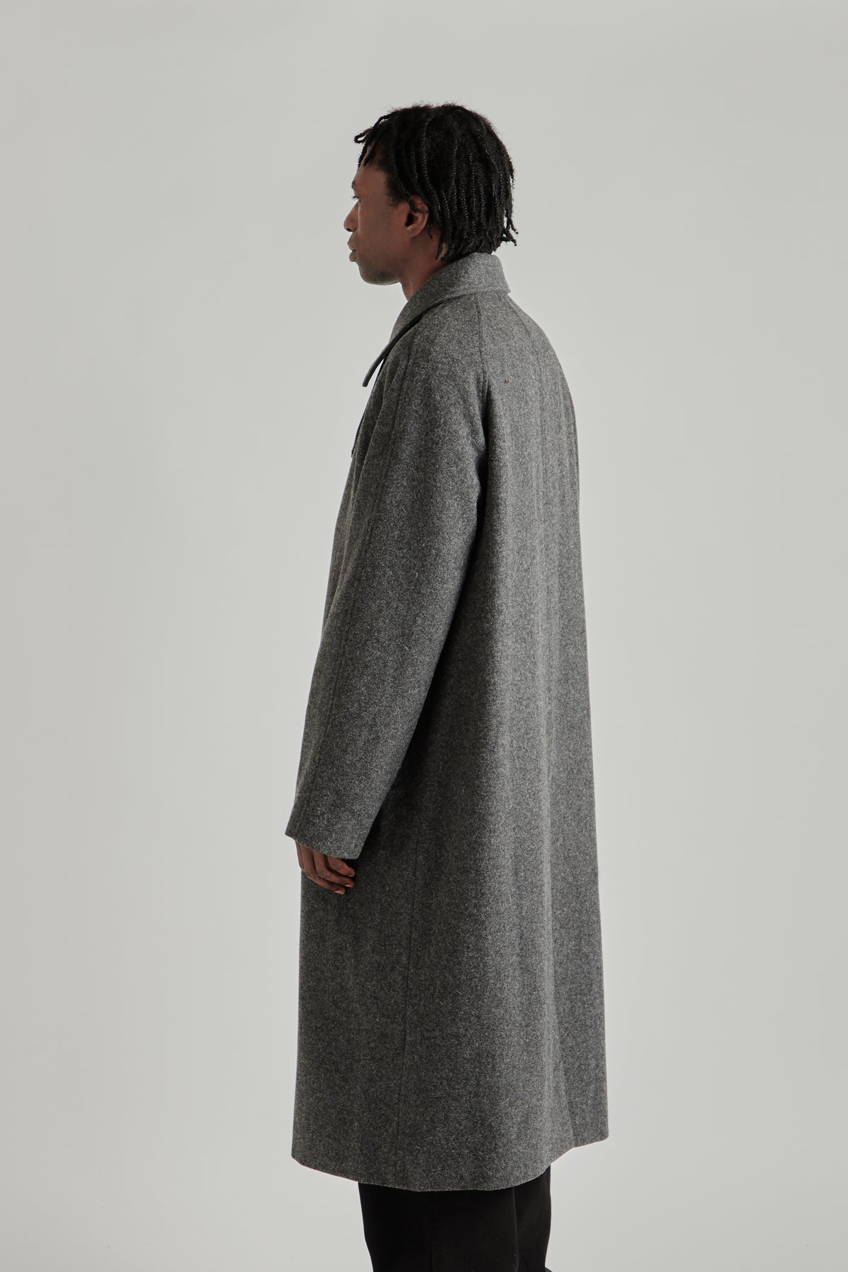 Raglan Top Coat - Wool Grey