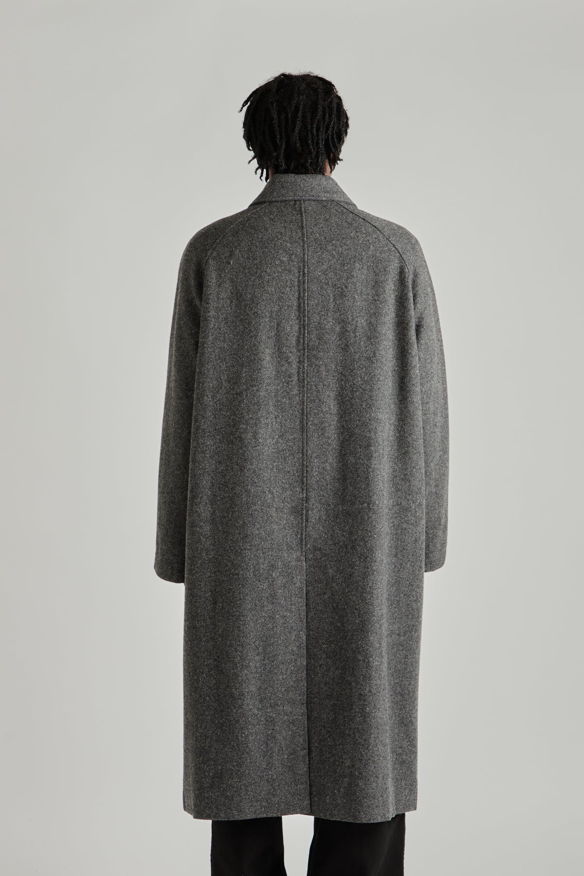 Raglan Top Coat - Wool Grey
