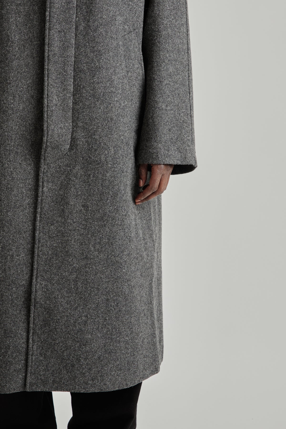 Raglan Top Coat - Wool Grey
