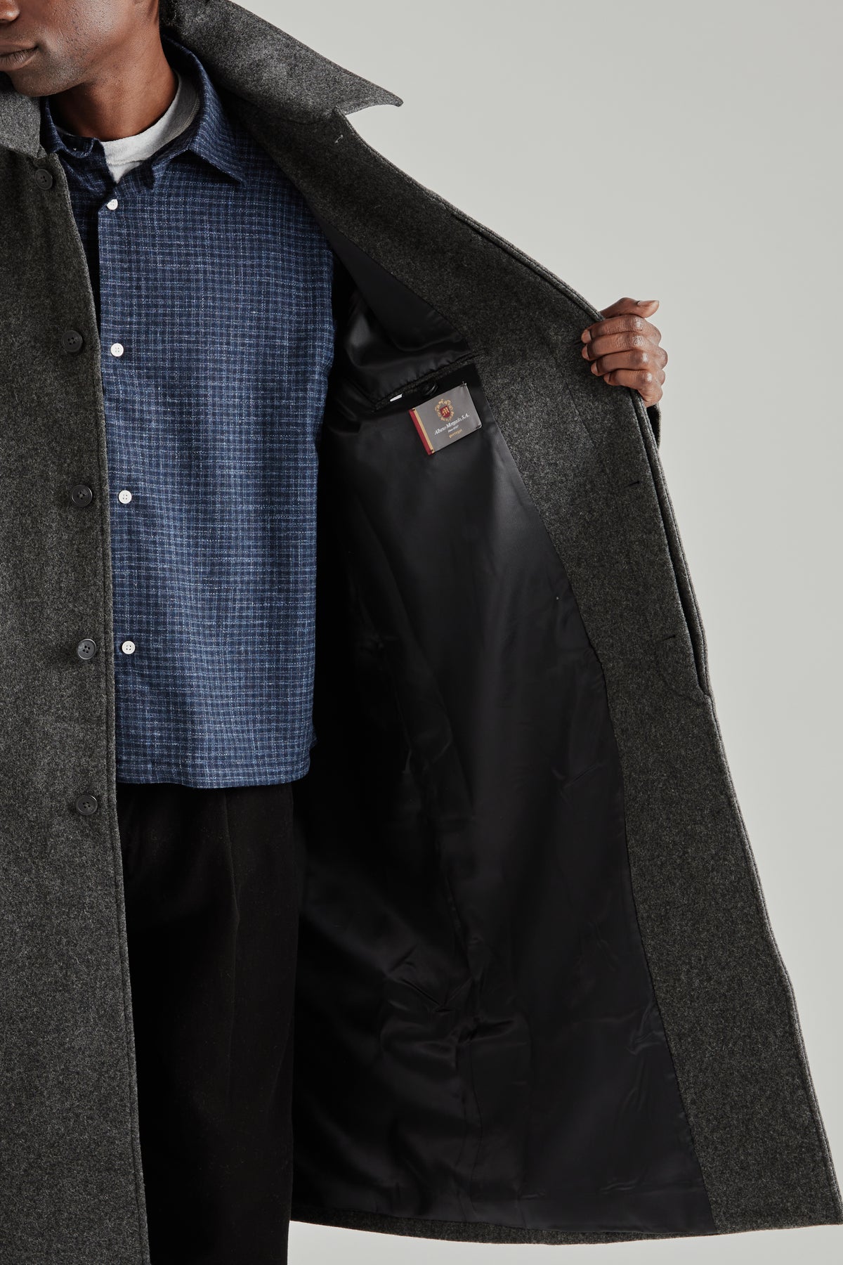 Raglan Top Coat - Wool Grey