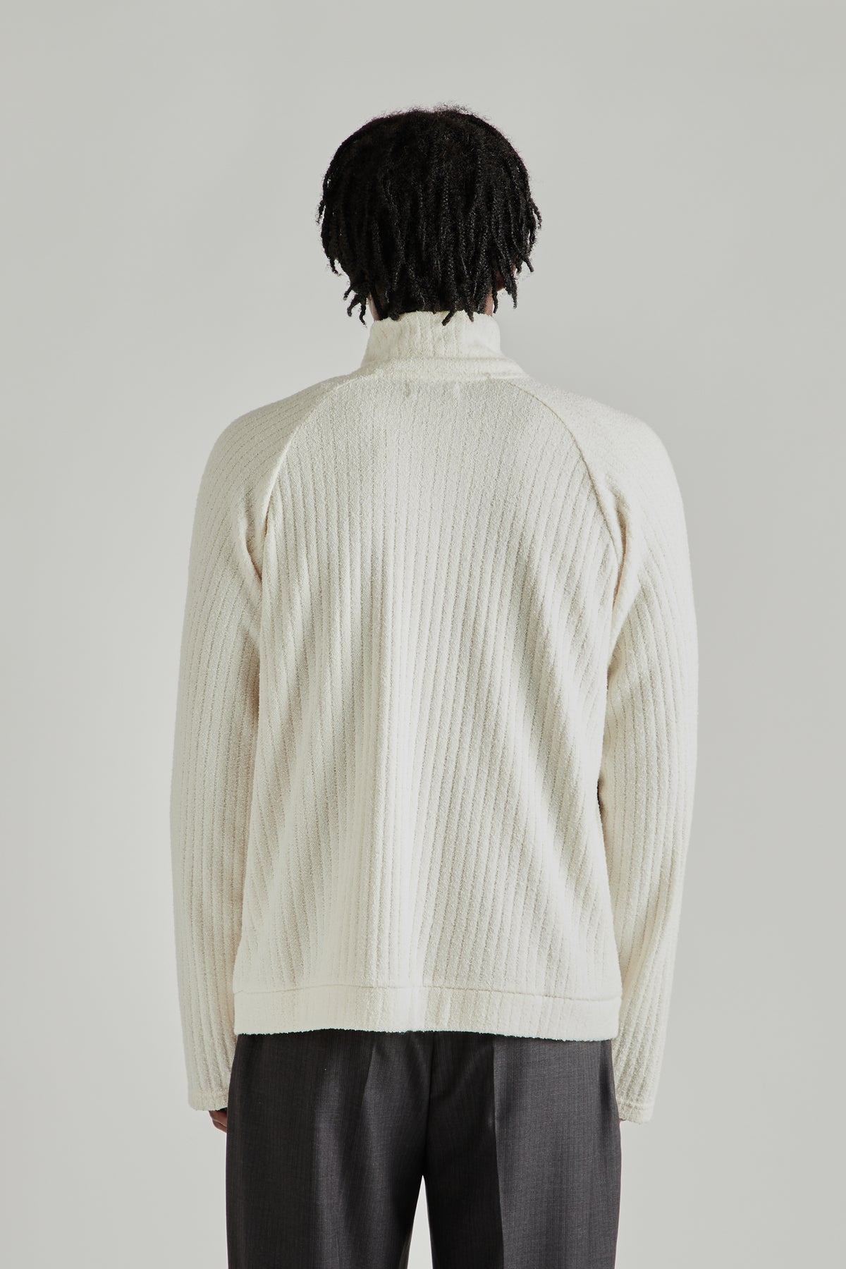 Zip-Up Sweatshirt - Textured Ecru