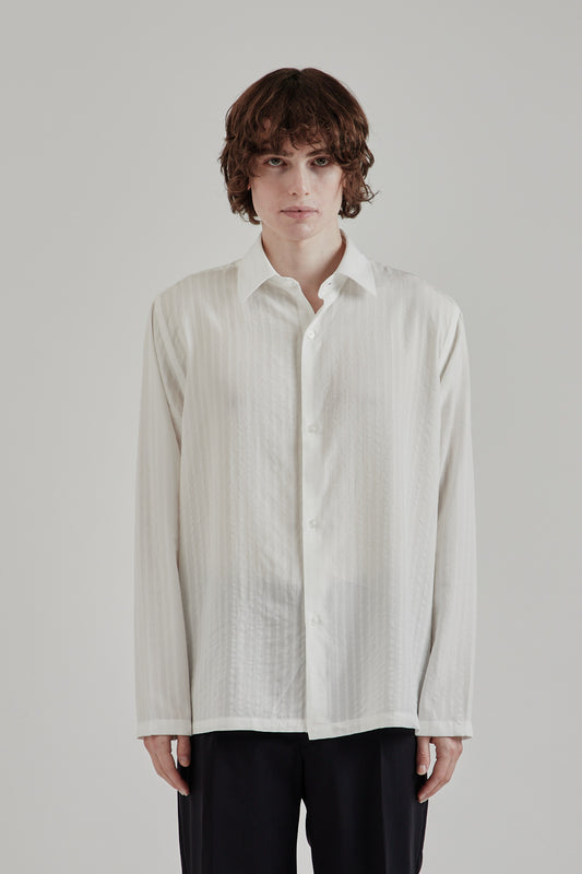 Fairly Normal SS25 Box Shirt Tencel White 2