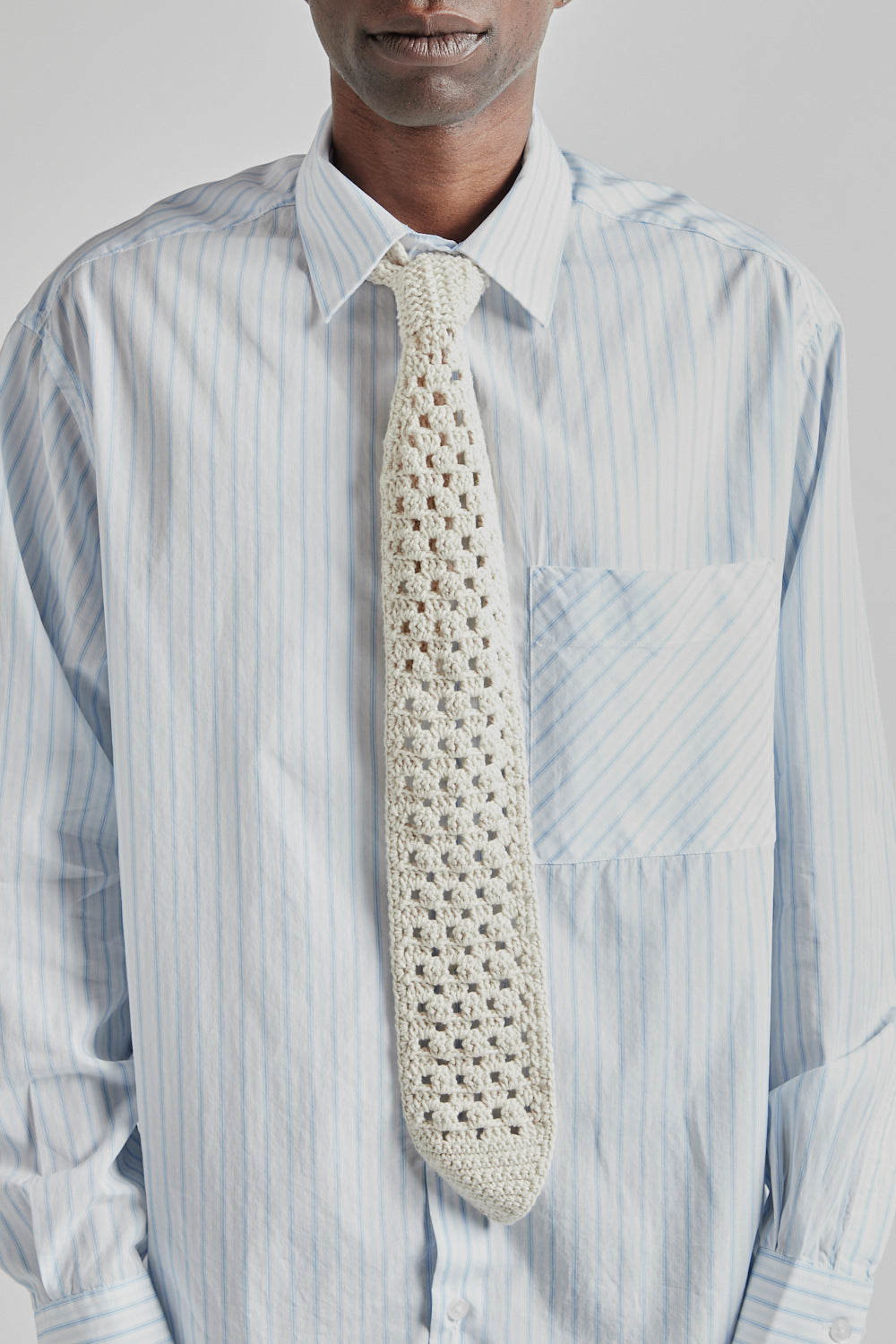 Fairly Normal SS25 Knitted Tie Pearl 3