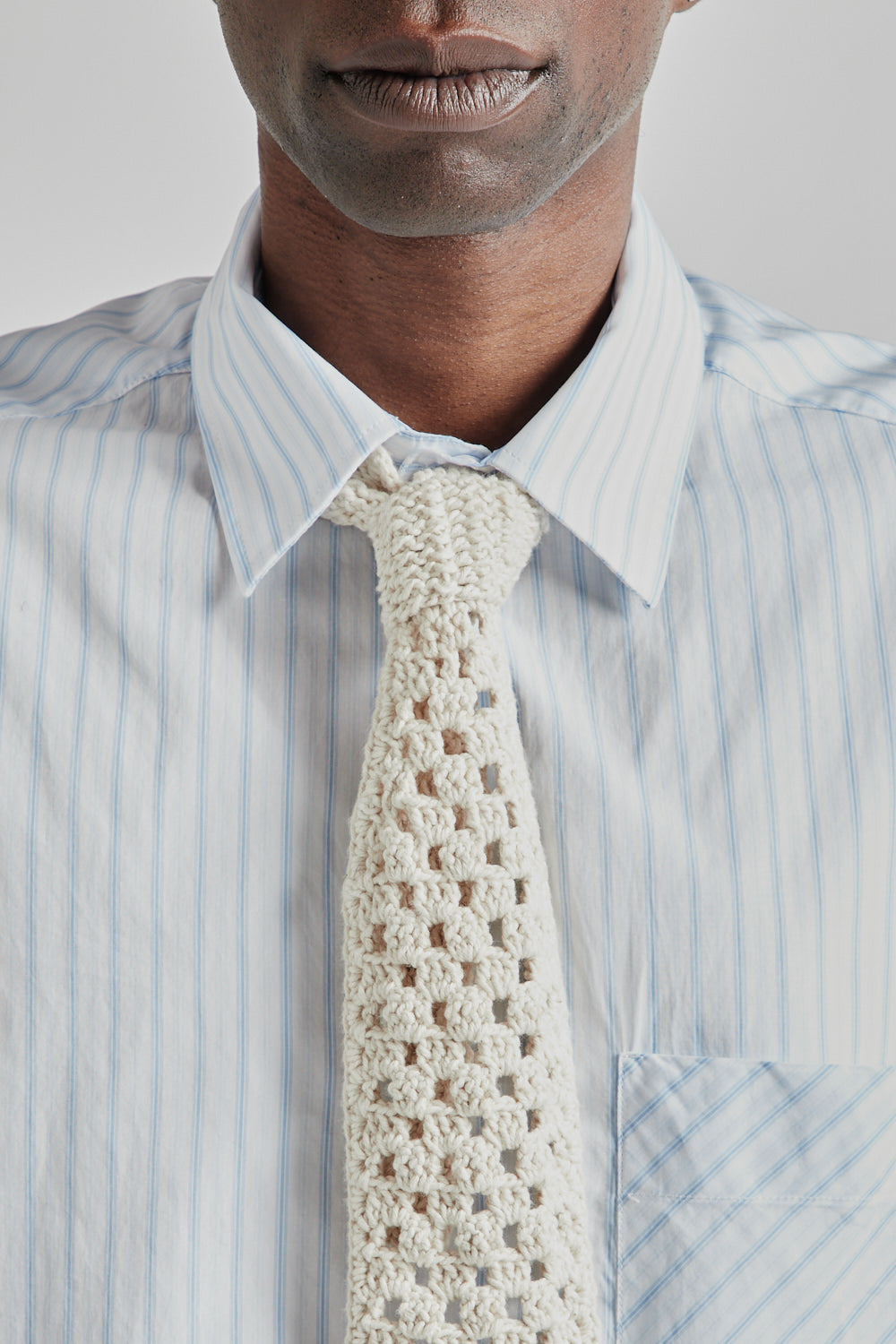 Fairly Normal SS25 Knitted Tie Pearl 4