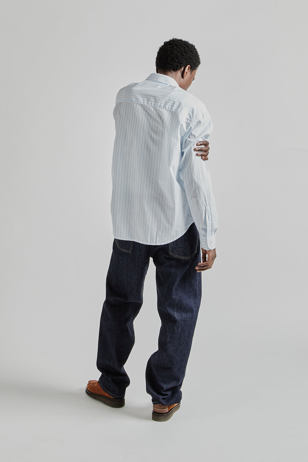 Fairly Normal SS25 Oversized Shirt Poplin Blue Stripes 13