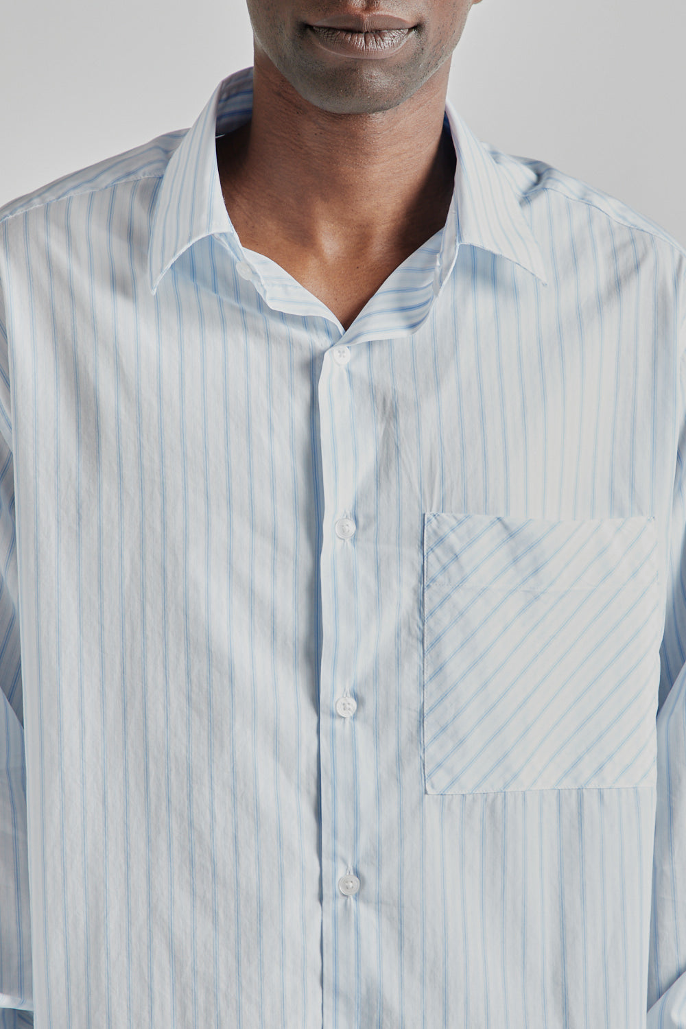 Fairly Normal SS25 Oversized Shirt Poplin Blue Stripes 6