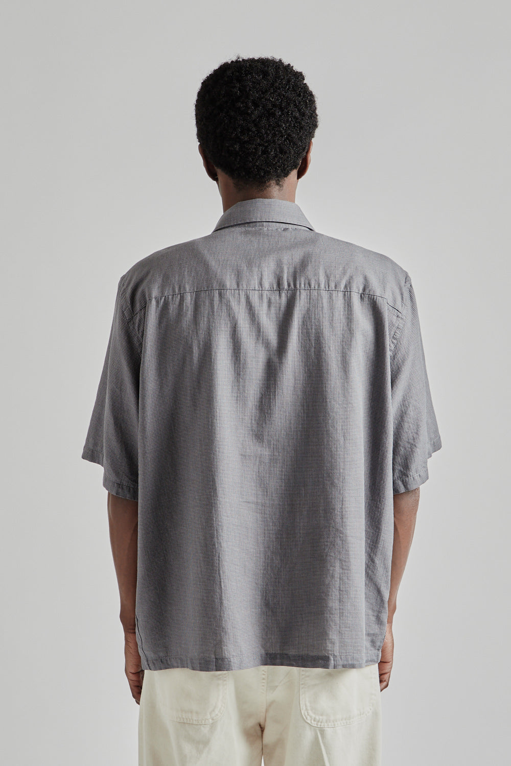 Fairly Normal SS25 Short Sleeve Shirt Black Check 04