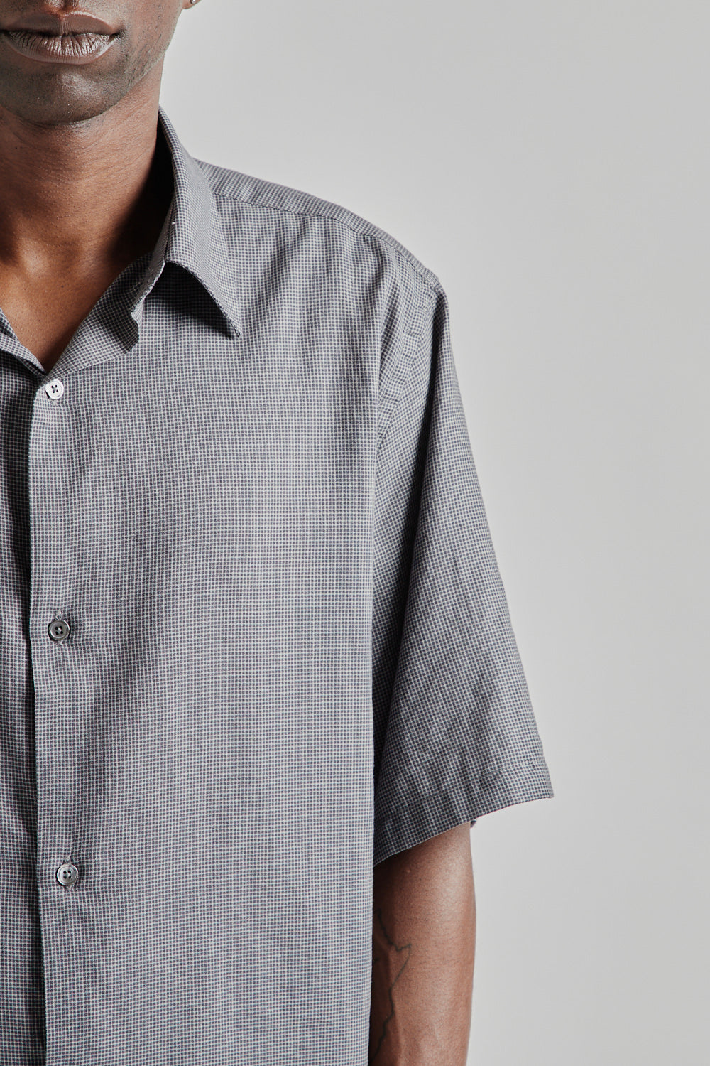 Fairly Normal SS25 Short Sleeve Shirt Black Check 06