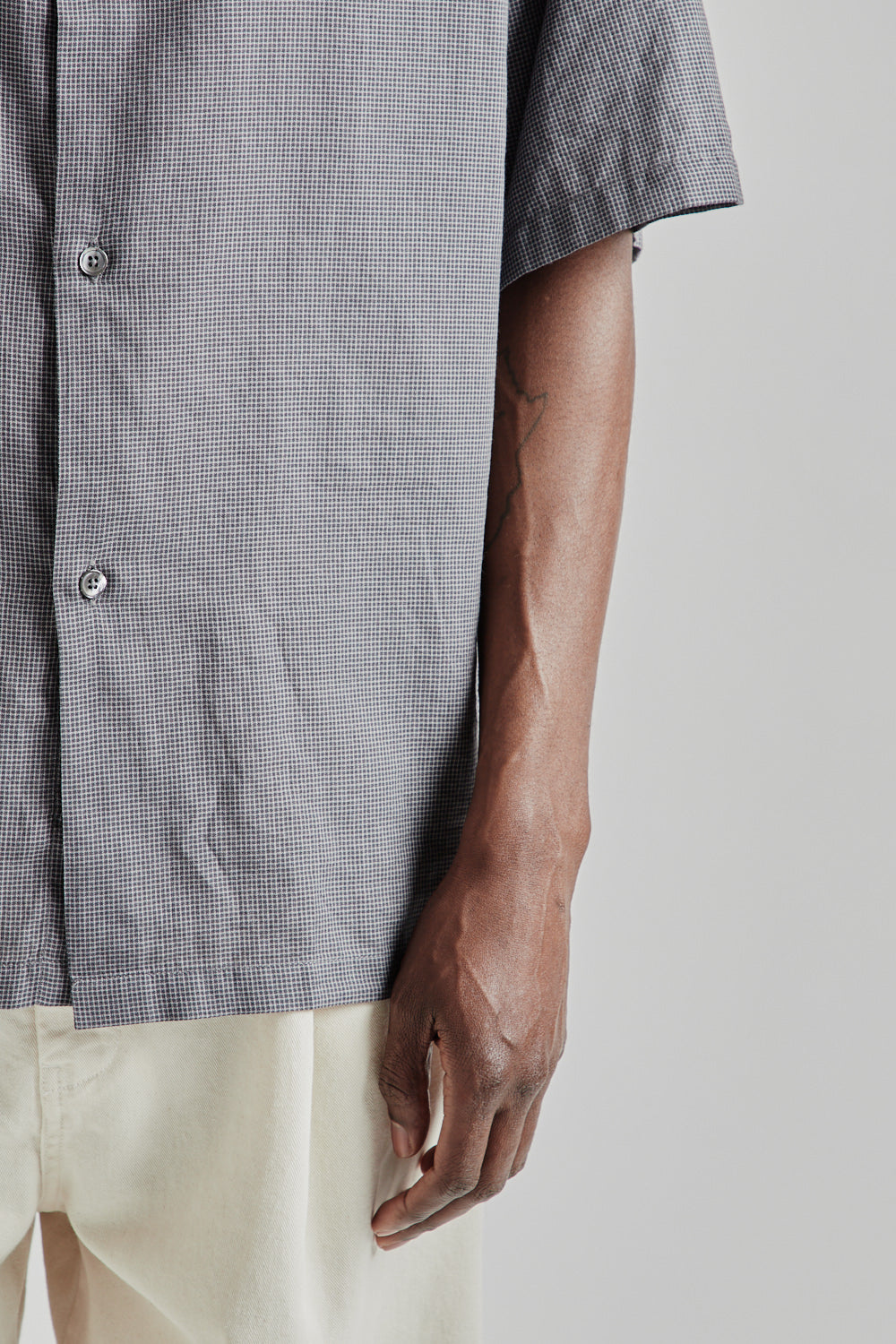 Fairly Normal SS25 Short Sleeve Shirt Black Check 07