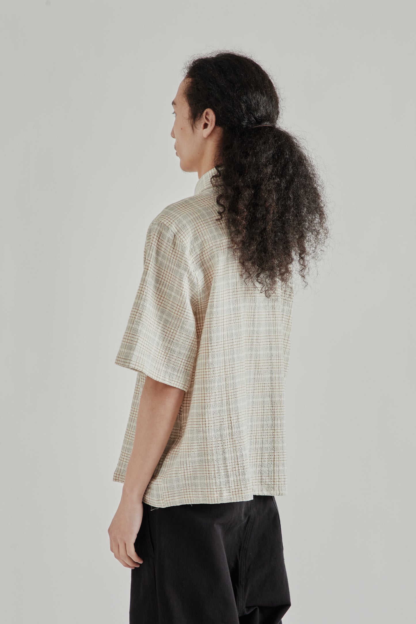 Fairly Normal SS26 Camp Shirt Plaid Sand1435