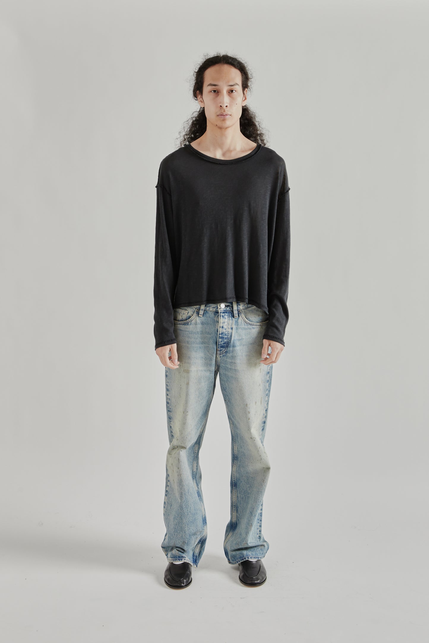Fairly Normal SS26 Lightweight Long Sleeve Washed Black1