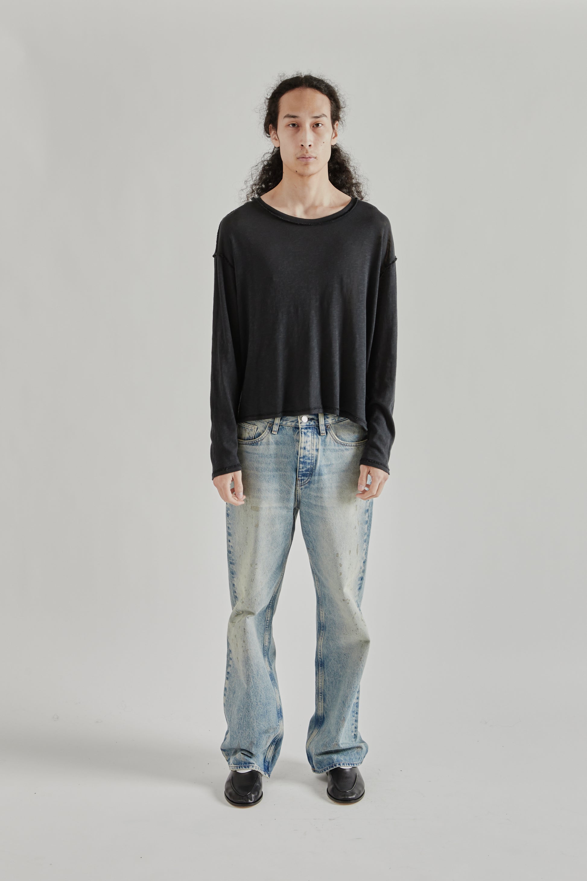 Fairly Normal SS26 Lightweight Long Sleeve Washed Black1