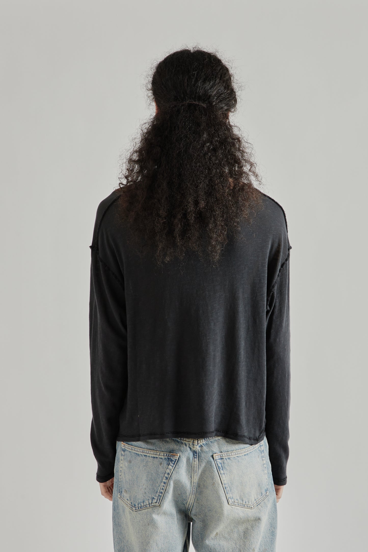 Fairly Normal SS26 Lightweight Long Sleeve Washed Black5