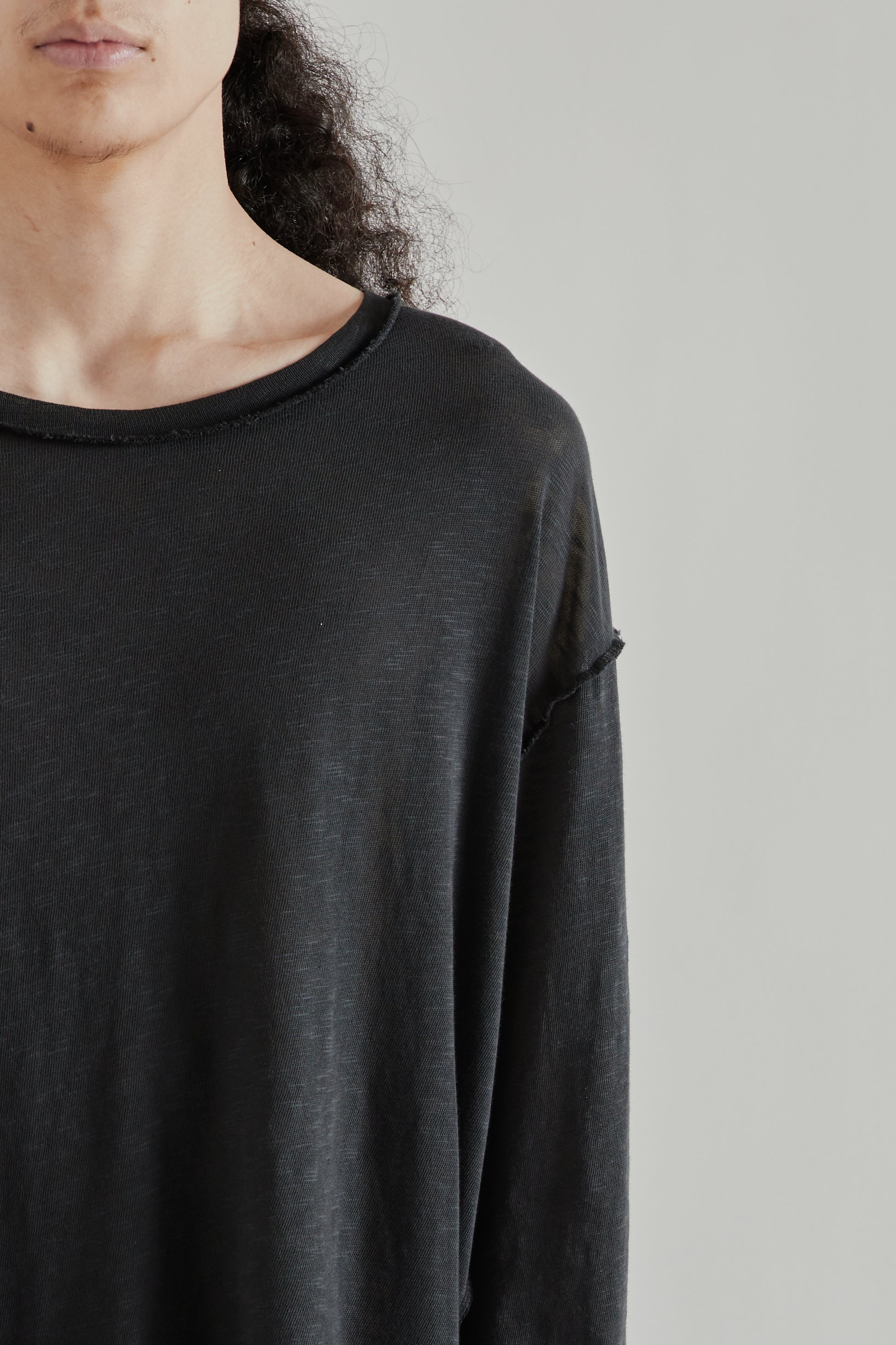 Fairly Normal SS26 Lightweight Long Sleeve Washed Black7