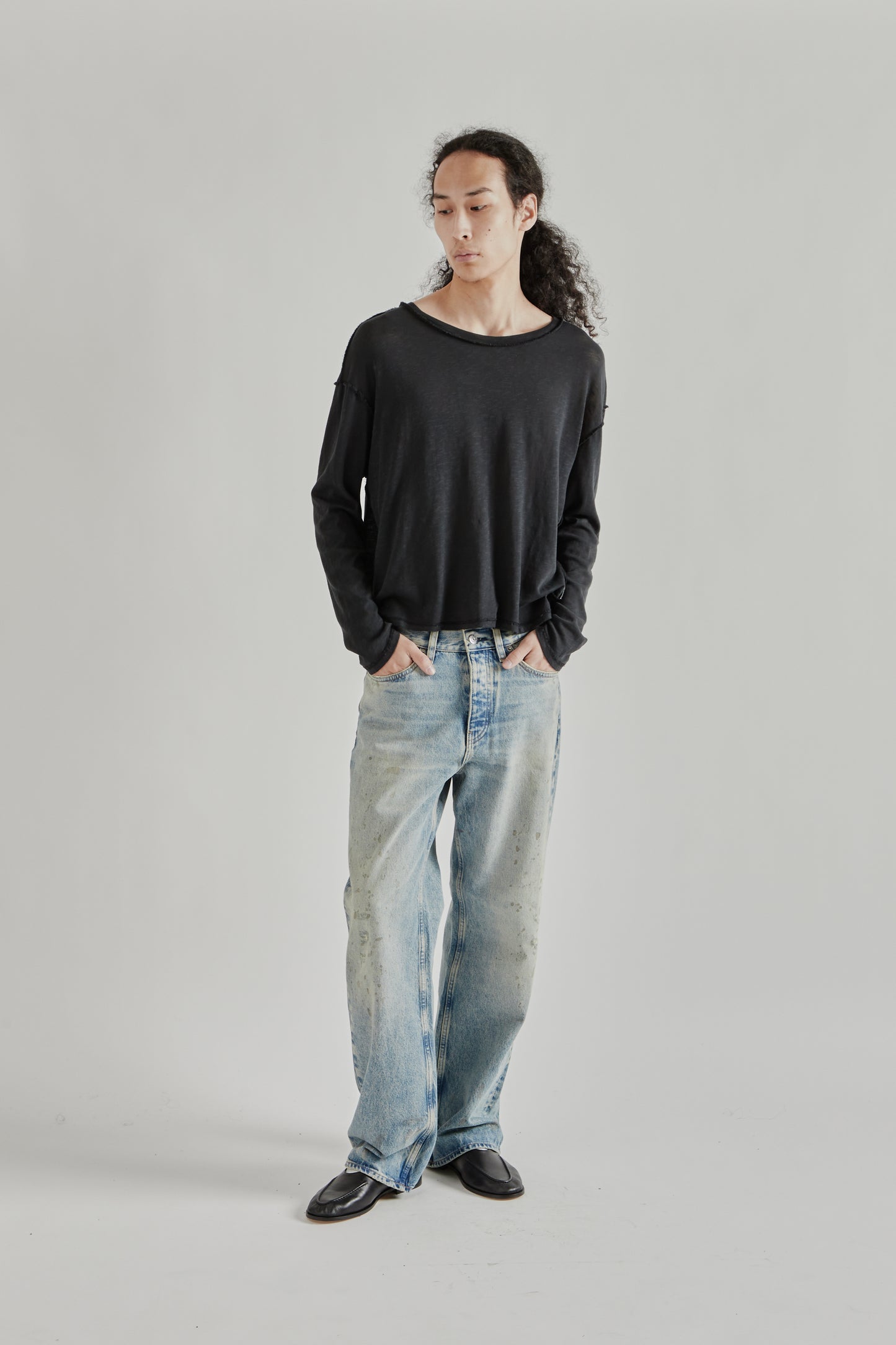 Fairly Normal SS26 Lightweight Long Sleeve Washed Black9