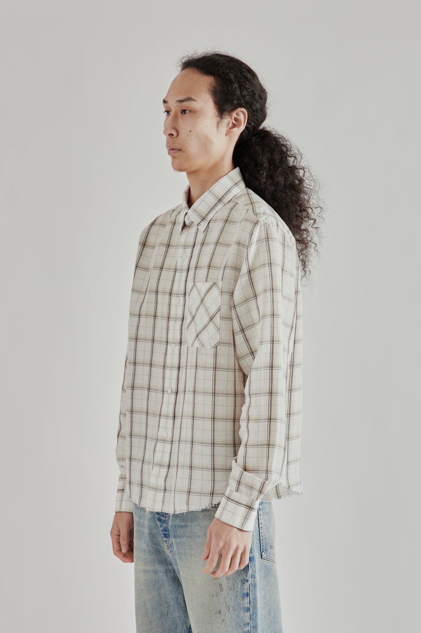Fairly Normal SS26 Office Shirt Linen Plaid1234