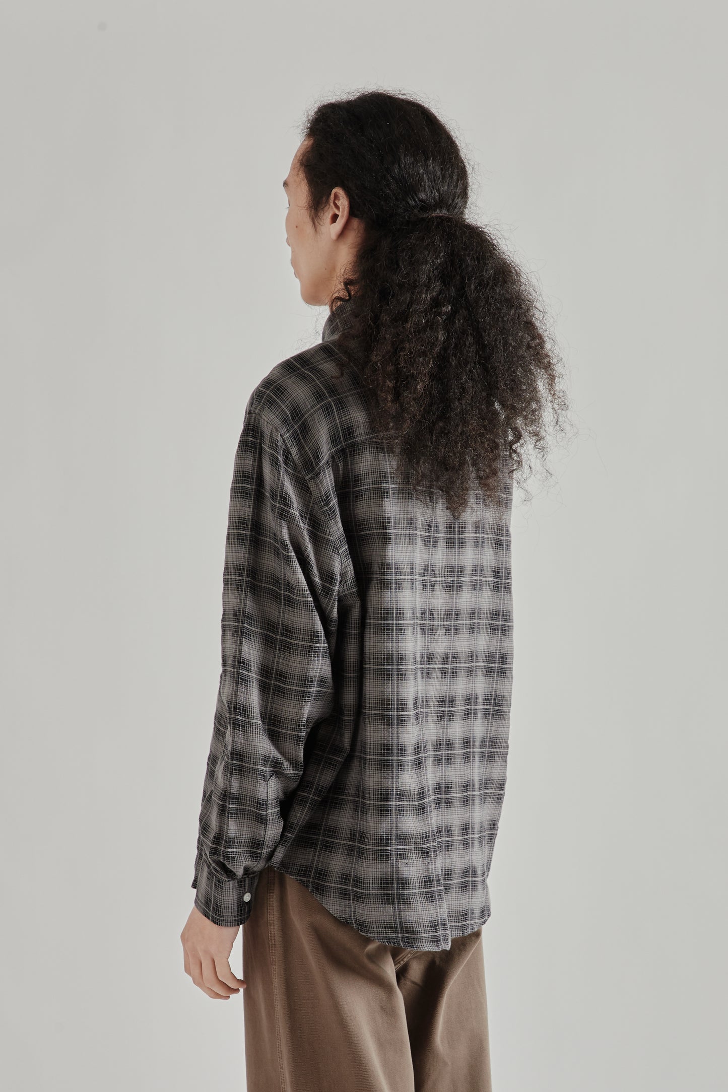 Fairly Normal SS26 Oversized Merino Shirt Plaid Black1281