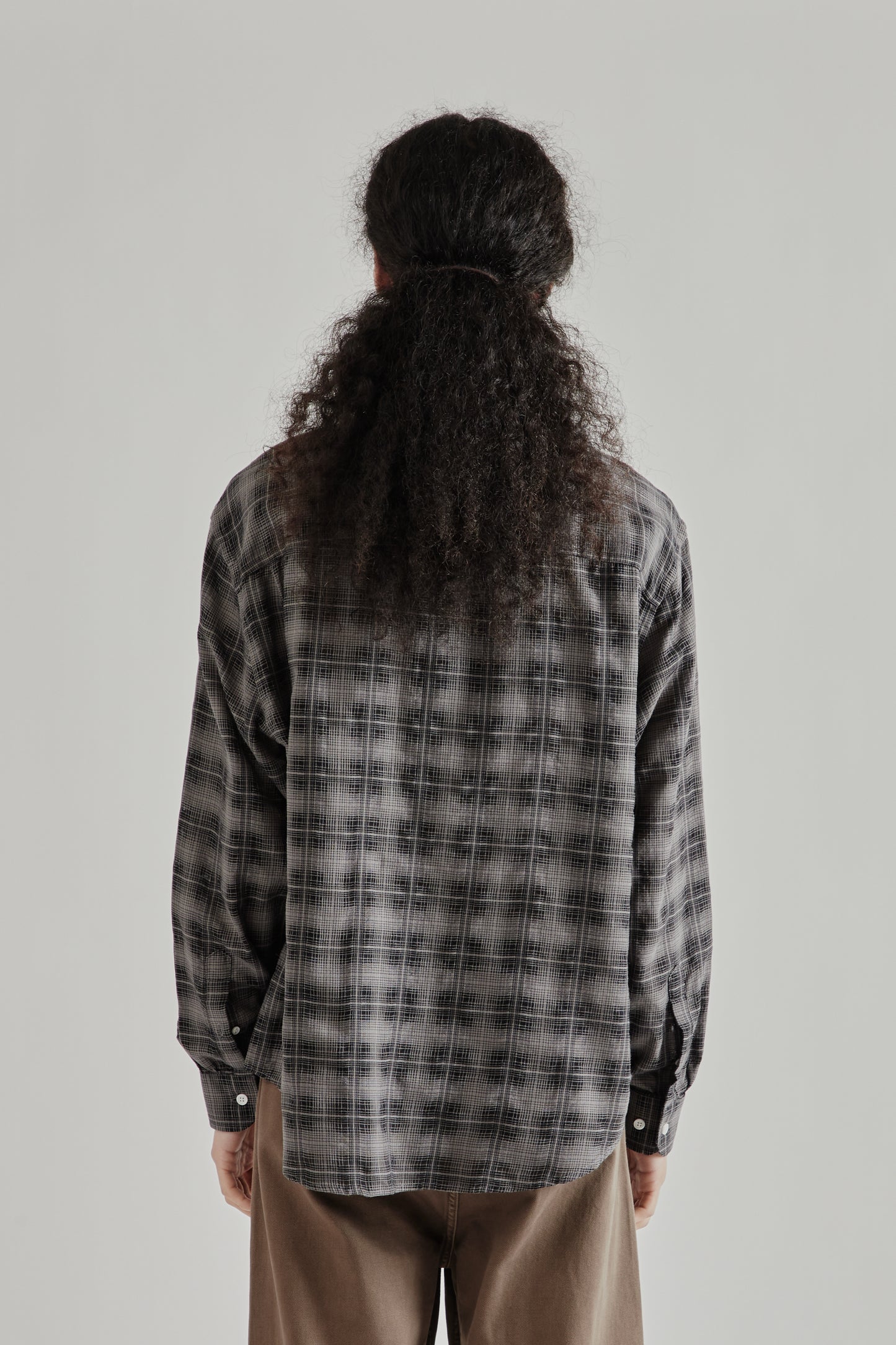 Fairly Normal SS26 Oversized Merino Shirt Plaid Black1285