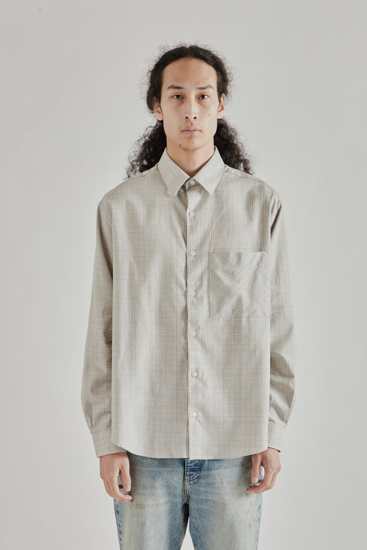 Fairly Normal SS26 Oversized Merino Shirt Plaid Red1255