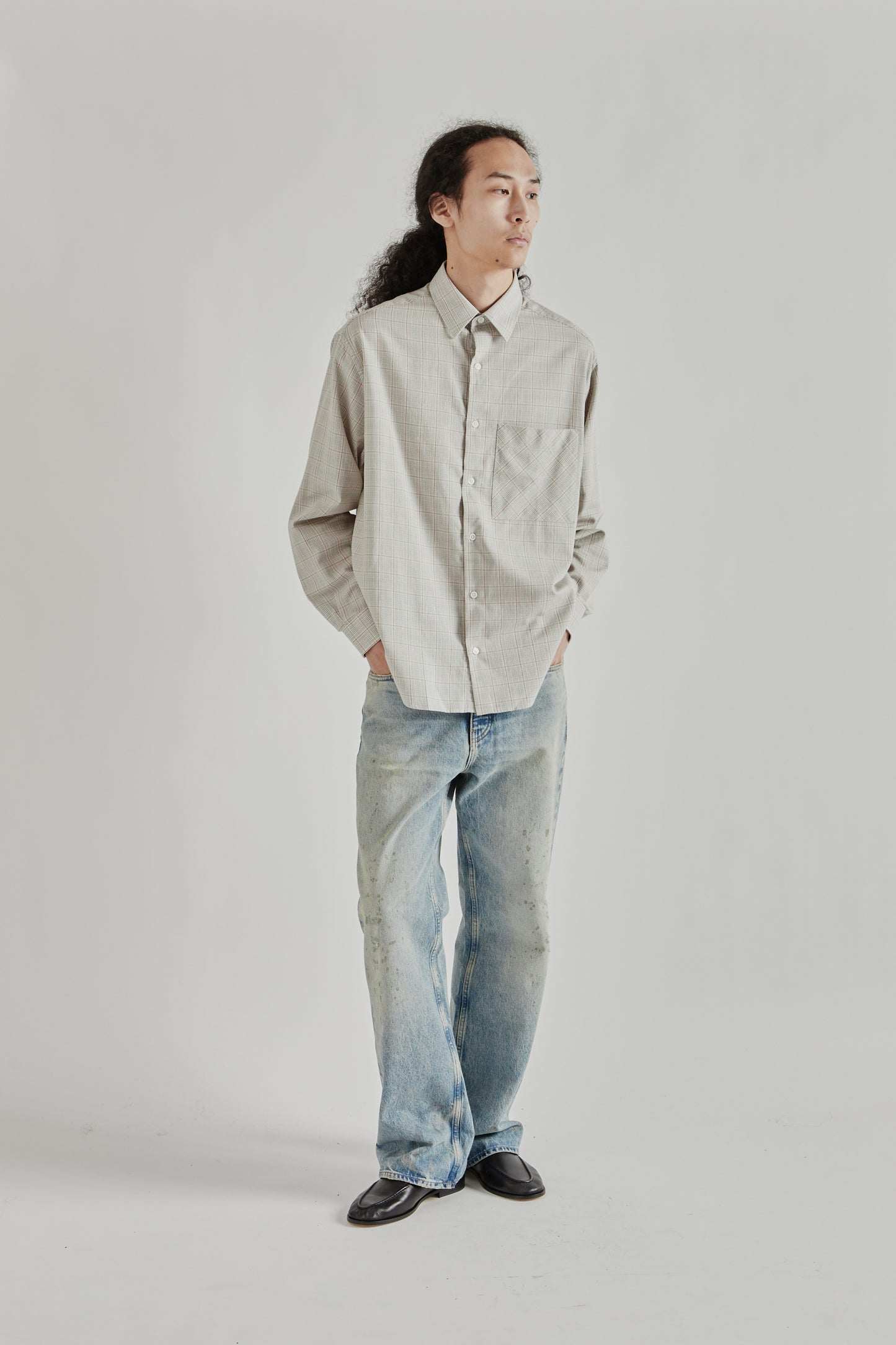 Fairly Normal SS26 Oversized Merino Shirt Plaid Red1268