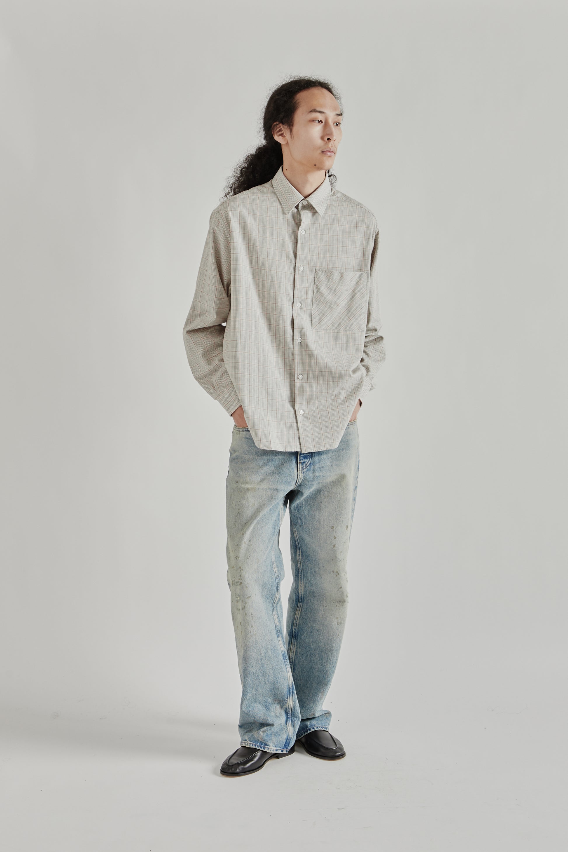 Fairly Normal SS26 Oversized Merino Shirt Plaid Red1268