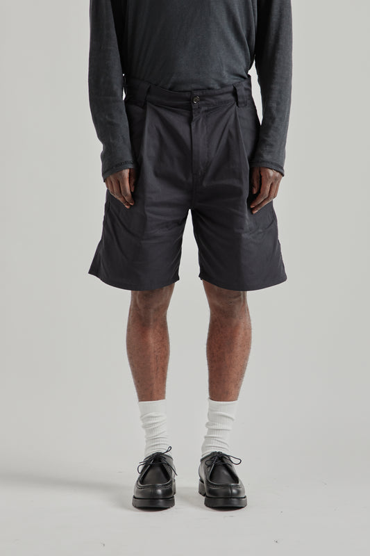 Pleated Shorts - Twill Black